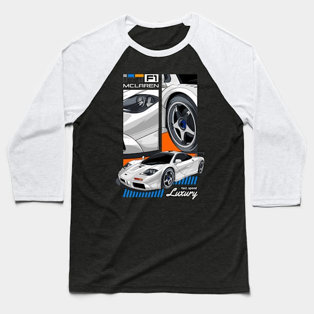 McLaren Sport Car Baseball T-Shirt by milatees